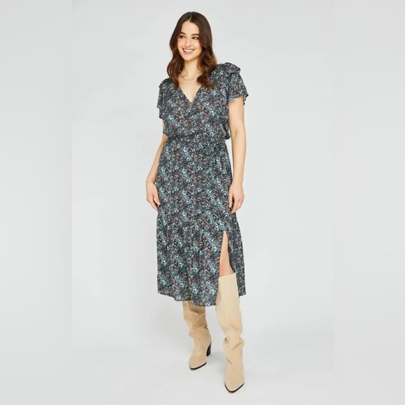 Gentle Fawn Renata Floral Dress Green Purple - Picture 3 of 10